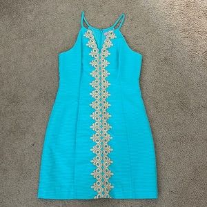 Blue Lilly Pulitzer dress.